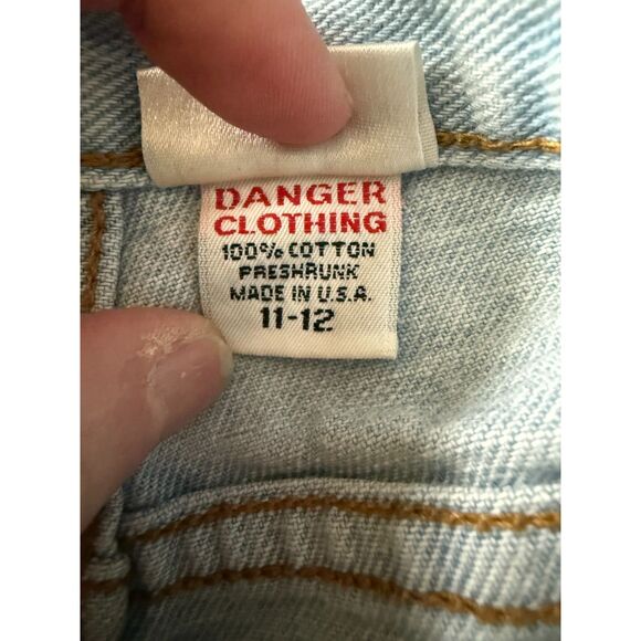 RARE VTG FREDERICKS OF HOLLYWOOD Light Wash Denim Jeans Y2K Love Hearts 11/12 - Picture 4 of 5
